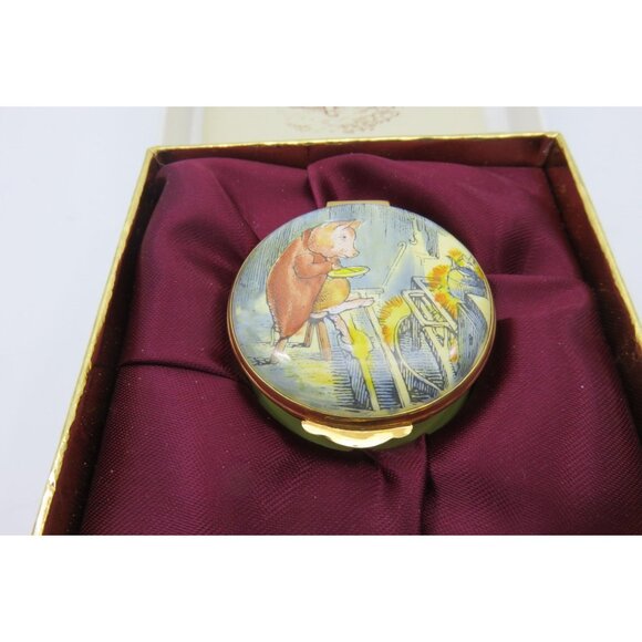 Beatrix Potter PIGLING BLAND Enamel Trinket Pill Box Crummles Vintage - Picture 9 of 10